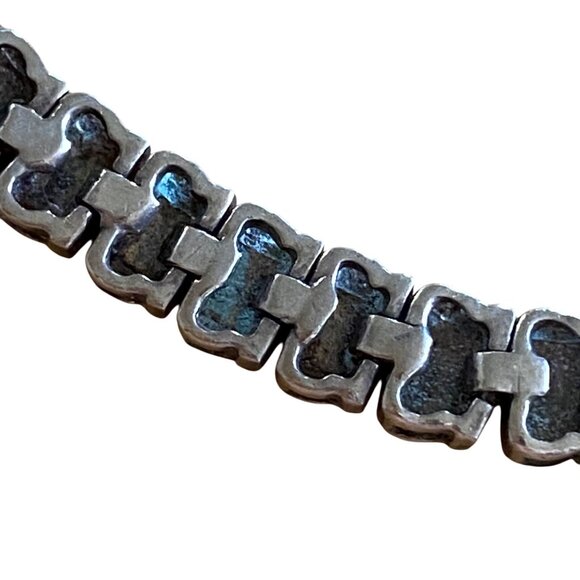 Vintage 925 Sterling Silver Bracelet With Intricate Link Design & Secure Clasp - Picture 7 of 8